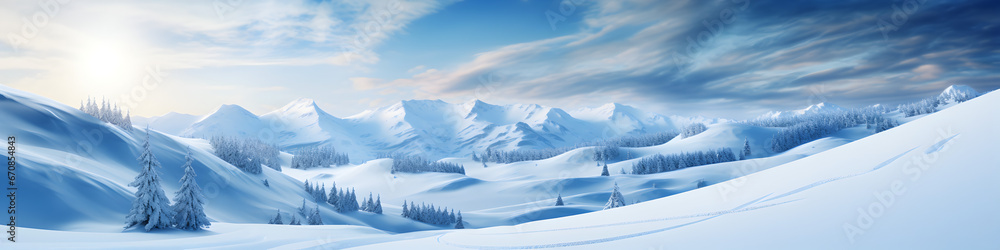 Winter landscape in the mountain