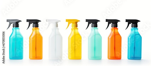 Isolated spray bottle for detergent on white background