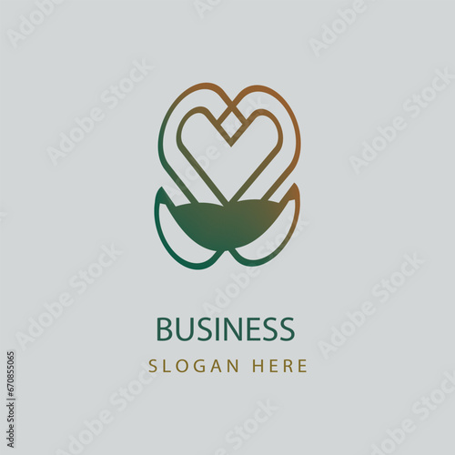 business restaurant logo concept. creative love restaurant logo with gradient color.