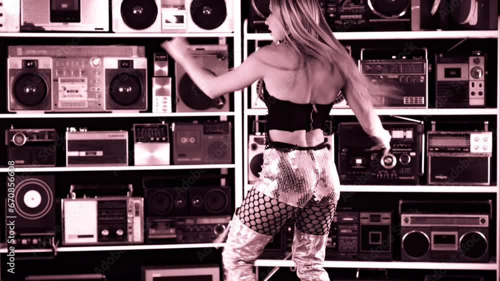 woman dancer and ghettoblaster wall woman dancer and ghettoblaster wall