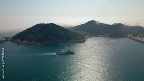 Drone view of Chuja island_추자도신영항 드론뷰 photo