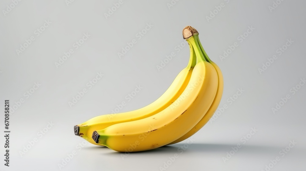 Banana Isolated on the Minimalist Background
