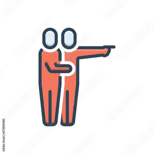 Color illustration icon for indicate