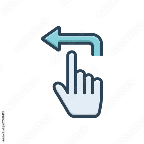 Color illustration icon for left