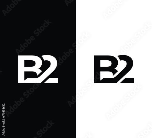 Monogram B2 Letter Logo Design. Usable for Business Logo. Logo Element
