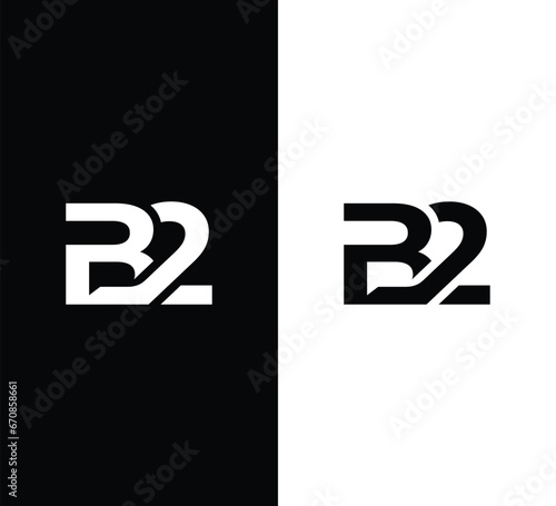 Monogram B2 Letter Logo Design. Usable for Business Logo. Logo Element