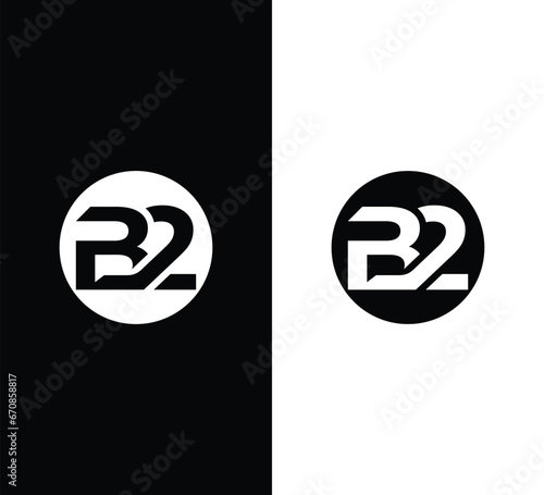 Monogram B2 Letter Logo Design. Usable for Business Logo. Logo Element