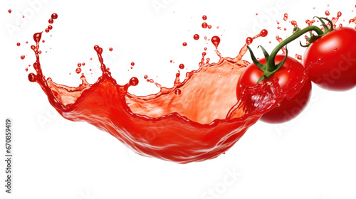 Tomato sauce splashing on the transparent background