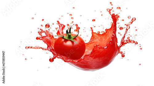 Tomato sauce splashing on the transparent background photo