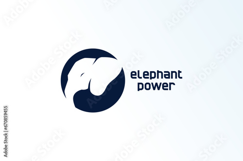 negative space elephant minimalist elegant modern logo vector