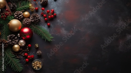 Christmas blank background with Christmas ball decoration with text space