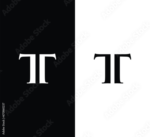 Monogram TT Letter Logo Design. Usable for Business Logo. Vector Logo