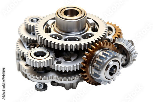 car transmission gears isolated on transparent background, Generative Ai