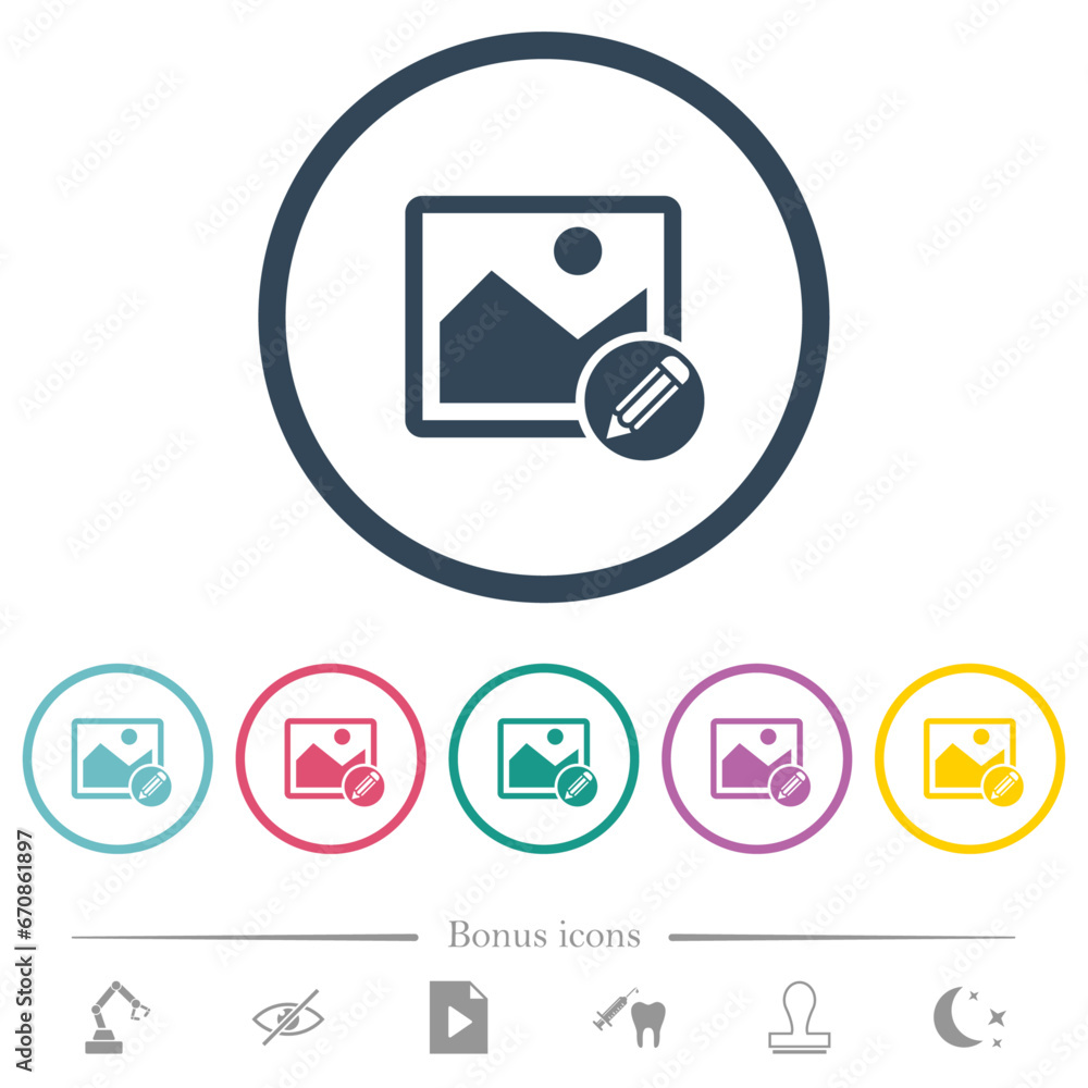 Edit image flat color icons in round outlines Edit image flat color icons in round outlines