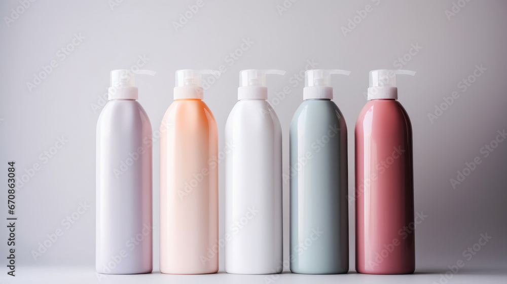 Plastic hand-wash or shampoo bottles. Blank empty colorful bottles for branding Plastic hand-wash or shampoo bottles. Blank empty colorful bottles for branding