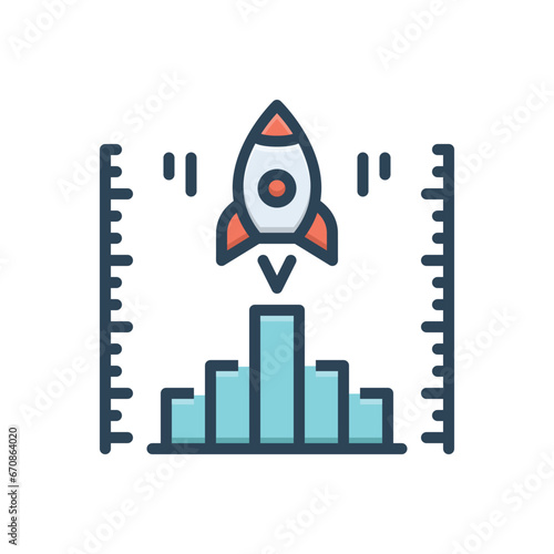 Color illustration icon for performance