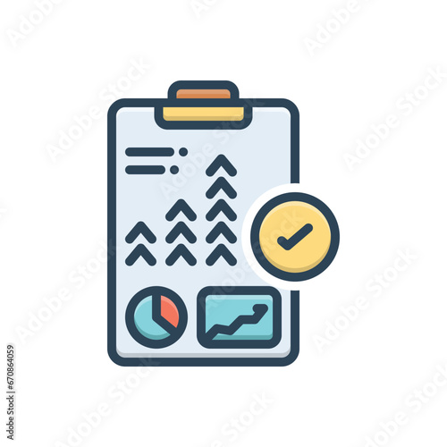 Color illustration icon for result