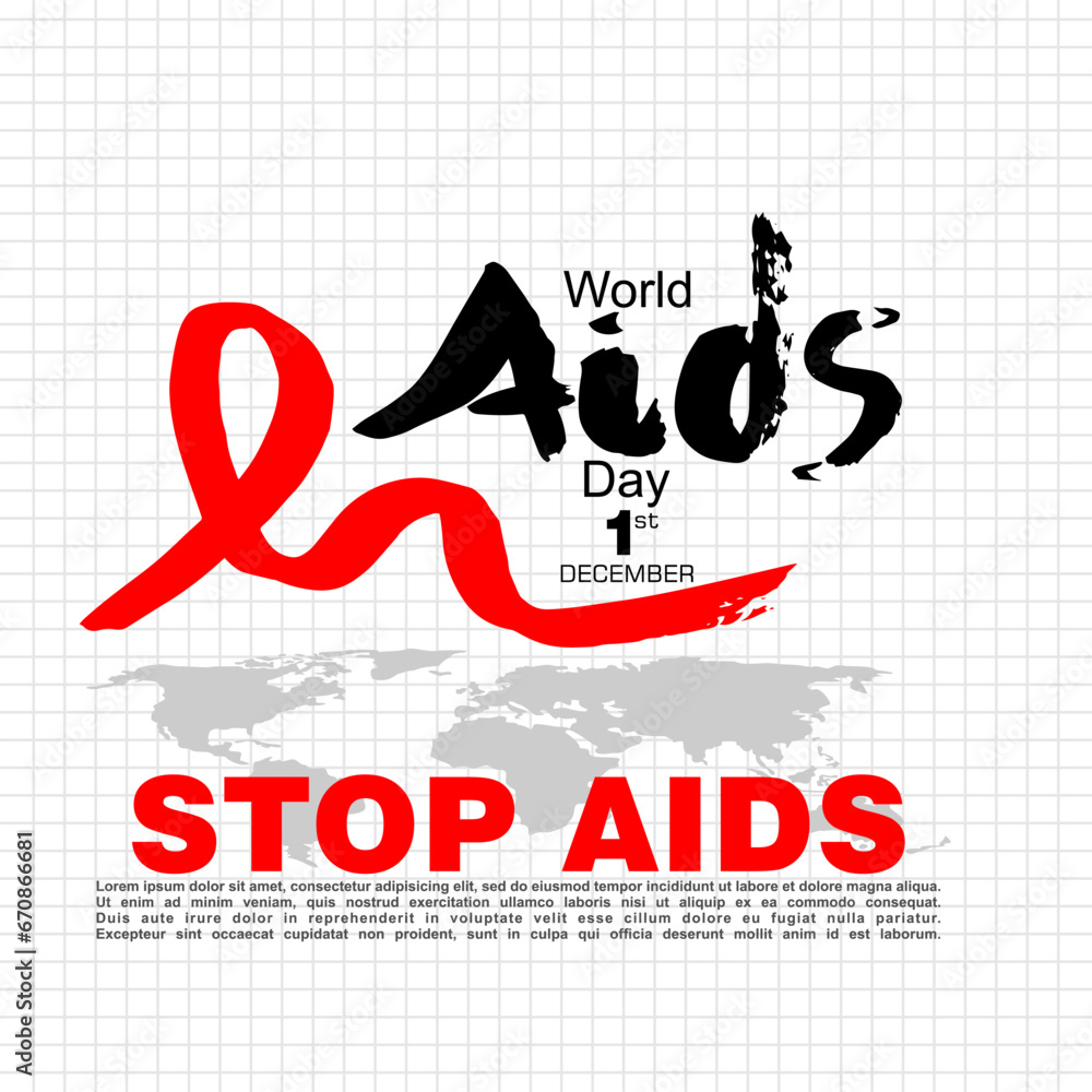 Naklejka premium World Aids Day, 1 December, poster and banner vector