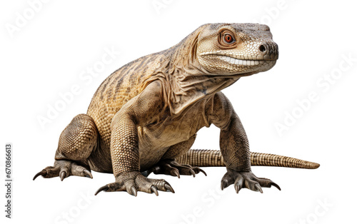 Dangerous Komodo Dragon 3D Cartoon Isolated on Transparent Background PNG. © Haider