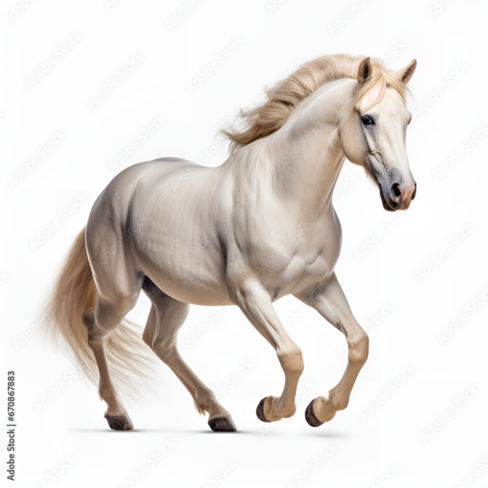white horse, isolated on a white background
