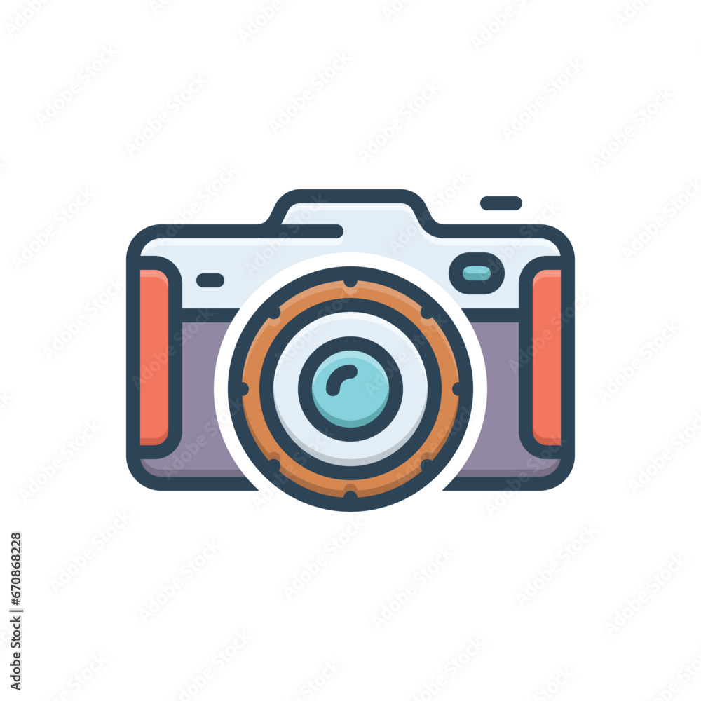 Color illustration icon for cameras
