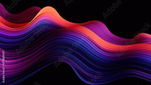 Abstract wave pattern with various shades of color on black background.