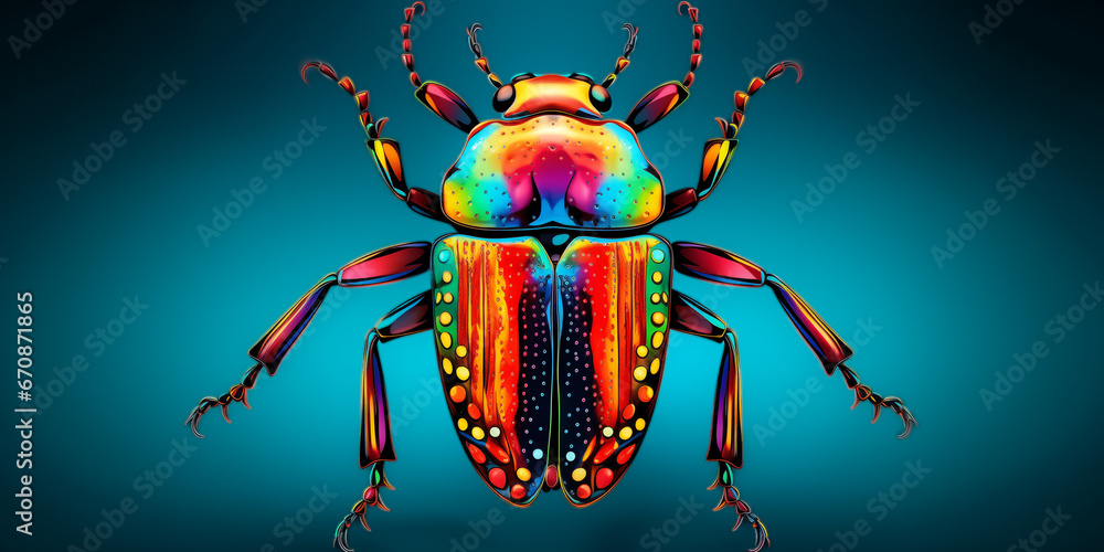 Fototapeta premium Bright and colorful animal poster.