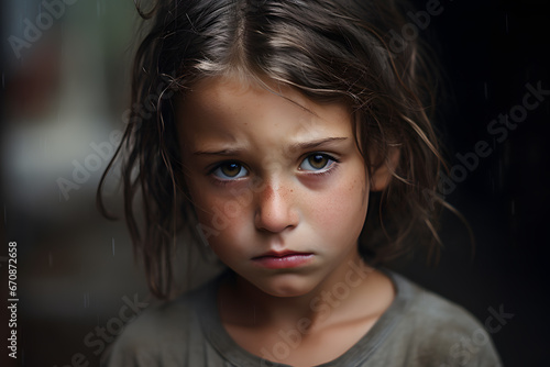 Face of sad gild child