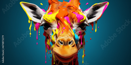 Bright and colorful animal poster. photo
