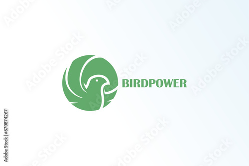 circle bird minimalist elegant modern logo vector