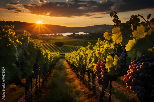 Picturesque beauty of vineyard landscapes.
