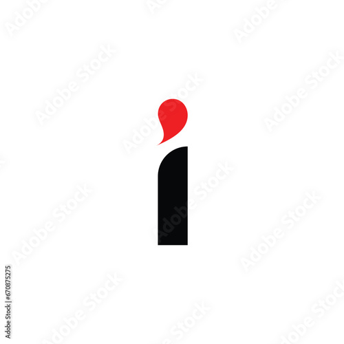 i letter logo design vector