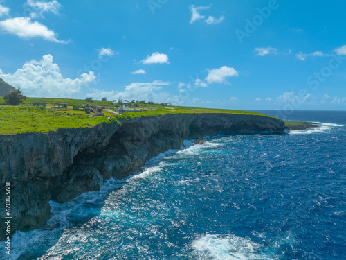 Drone view of Banzai cliff in Saipan_사이판 만세절벽 드론뷰