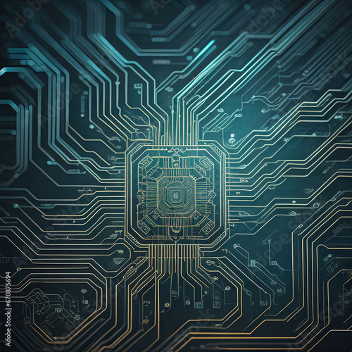 Circuit board background. Technology concept. 3d rendering toned image.