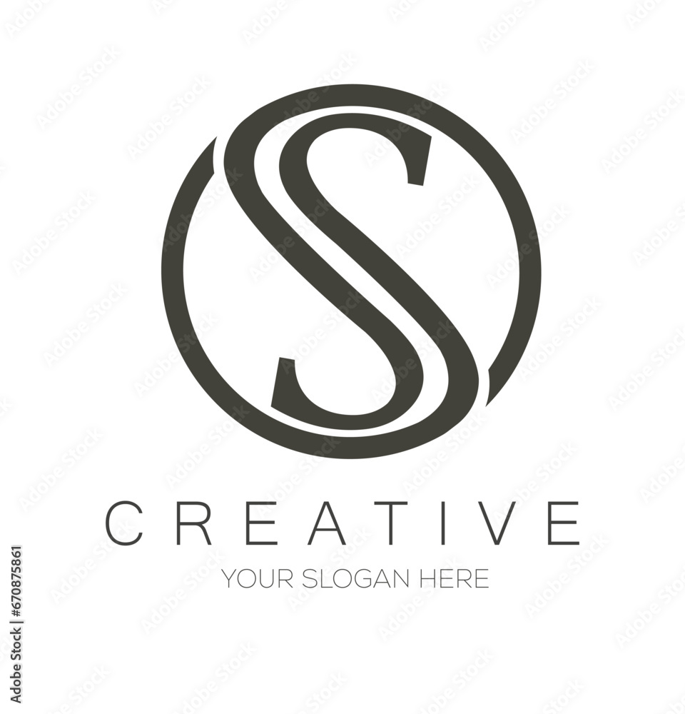 SS circle Letter Logo Design. Monogram logo design SS circle Letter Logo Design. Monogram logo design