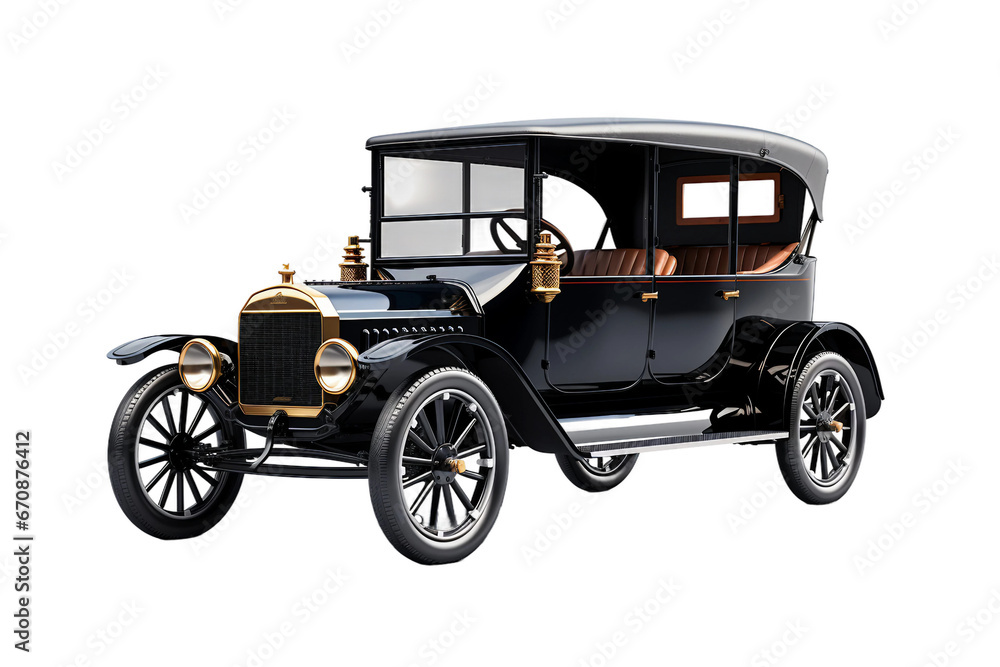 Ford Model T isolated on transparent background, Generative Ai