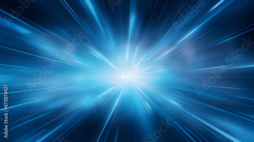 Abstract blue light rays background. Generative AI.