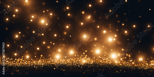 festive decorative golden glitter lights background banner