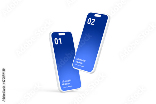 Minimalist Smartphone Mockup | Fully Editable File, Replaceable Screen, Separated Shadow and Background	
