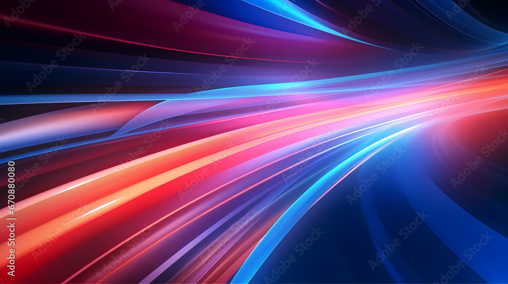 Abstract colorful speed background with lines in shape of track turn. Geometric and dynamic, trendy layout for racing club or sport competition, event poster. Futuristic and motion, ra. Generative AI.