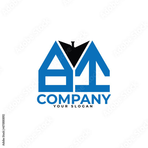 
BI letter creative real estate vector logo design.