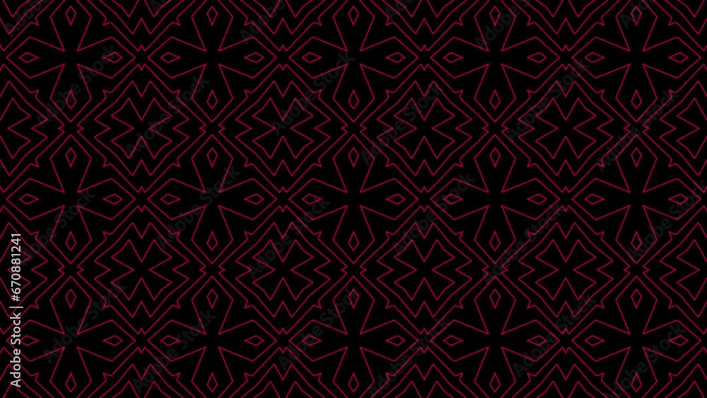 3D kaleidoscope mandala red color abstract background animation. 3D kaleidoscope mandala red color abstract background animation.