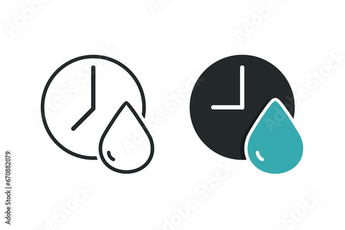 Water time symbol. Illustration vector