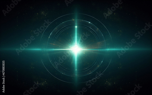 Abstract futuristic sci-fi circle in the starry sky