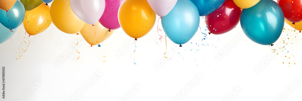 Anniversary background balloons in a white background   - obrazy, fototapety, plakaty 