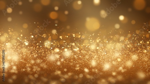 Golden christmas particles and sprinkles for a holiday celebration new year background.