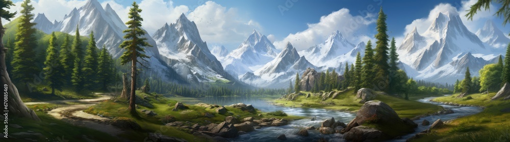 A detailed view of natural landscapes, capturing the grandeur of majestic mountains.