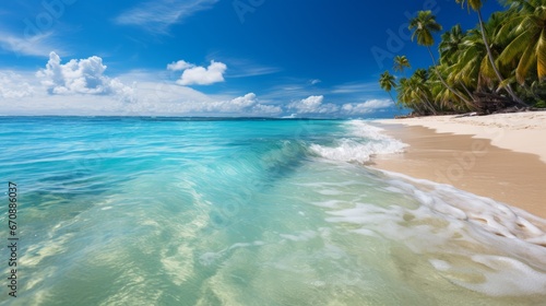 beach with palm trees