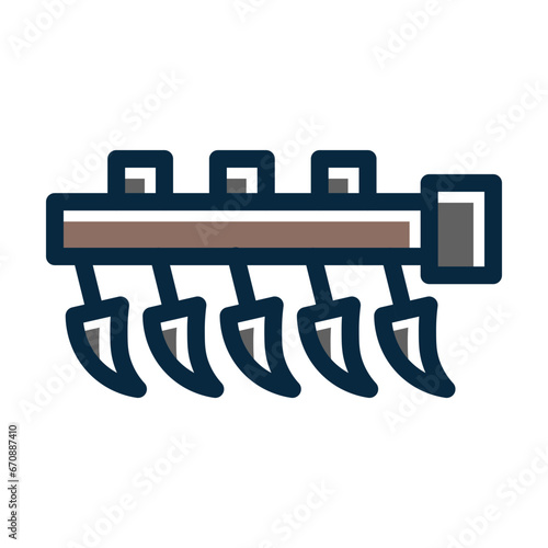 Cultivator Vector Thick Line Filled Dark Colors