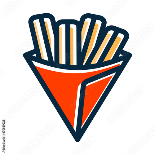 Churros Vector Thick Line Filled Dark Colors